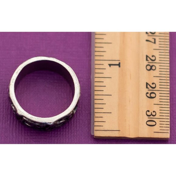 Vintage Boho Silver Tone Ring Size 10 - Q18 - Picture 3 of 3